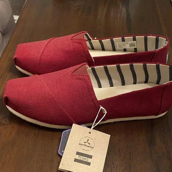 TOMS Crimson Canvas Slip-Ons - Picture 2 of 5